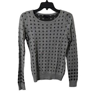The Limited Women's Gray Polkadot Round Neck Sweater Size XS
